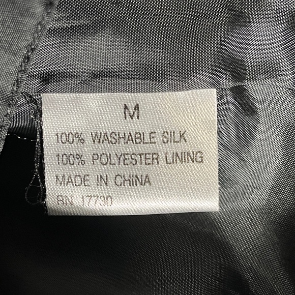 Black Silk Vest with Orange Pumpkin Embroidery Medium - Picture 7 of 7